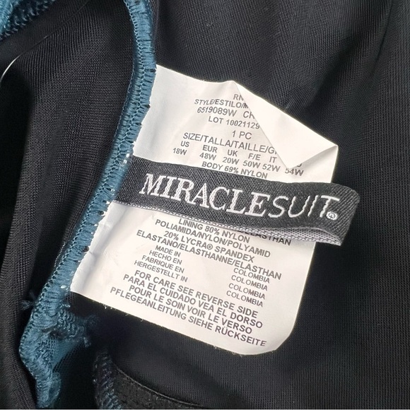 NWOT Miraclesuit Teal Crossover One Piece - Picture 12 of 13